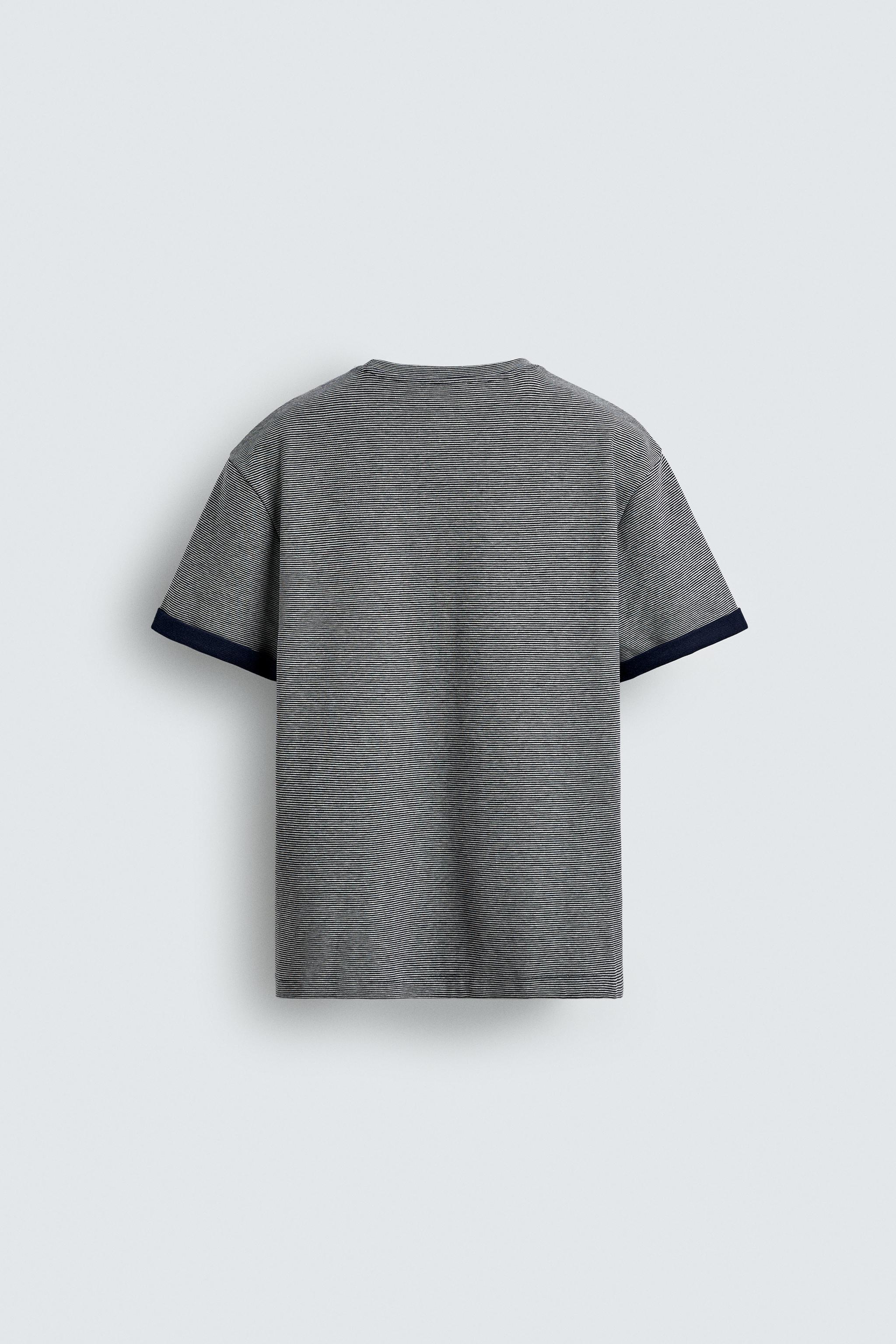 CONTRAST STRIPED JACQUARD T-SHIRT